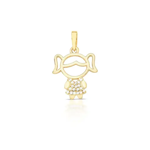 PINGENTE DE MENINA CRAVEJADO DE ZIRCÔNIAS