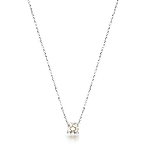 COLAR COM PEDRA MOISSANITE 6.5MM PRATA RODINADA