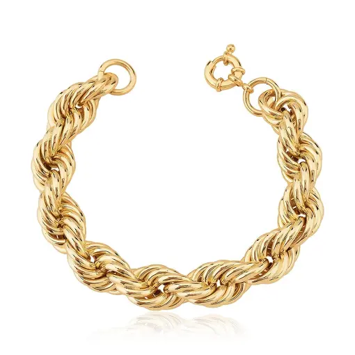PULSEIRA CORDÃO BAIANO LISO COM FECHO BOIA 14MM