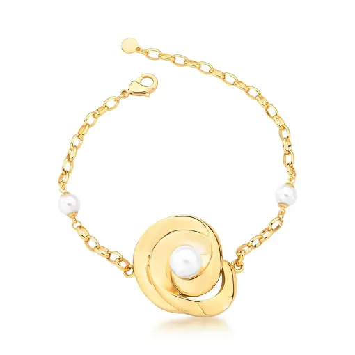 PULSEIRA MALEÁVEL COM OVAL E PÉROLA SHELL