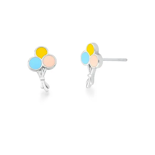 BRINCO KIDS DE BALÕES ESMALTADO COLORIDO PRATA LISA