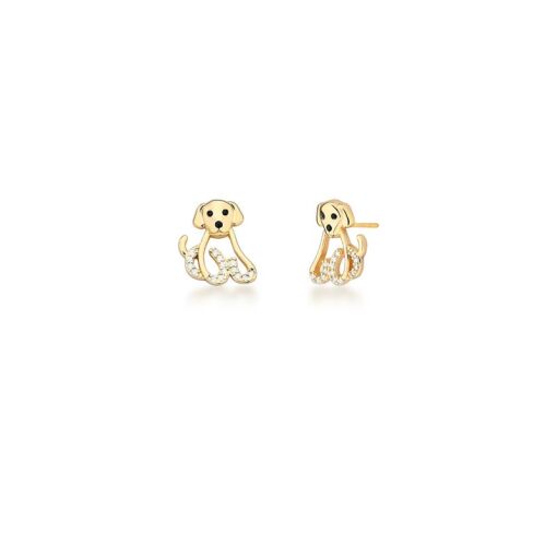BRINCO DE CACHORRO E ZIRCÔNIAS BANHADO A OURO