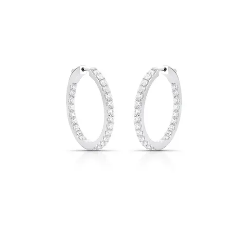 ARGOLA COM CRISTAL REDONDO EM PRATA RODINADA