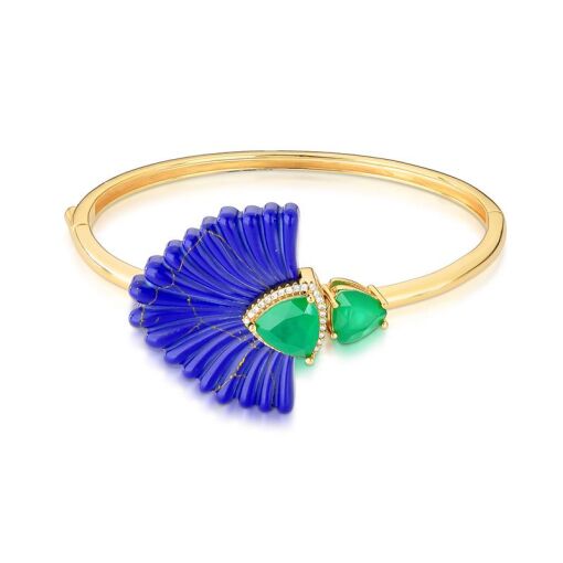 BRACELETE DE FLOR TRABALHADO COM CRISTAIS TRIANGULARES