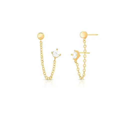 BRINCO EAR LINE COM CRISTAL REDONDO E ABAULADO