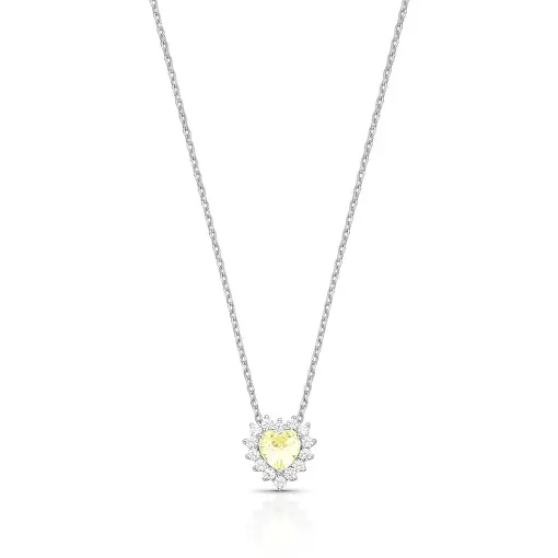 COLAR COM PINGENTE DE CORAÇÃO EM CRISTAIS