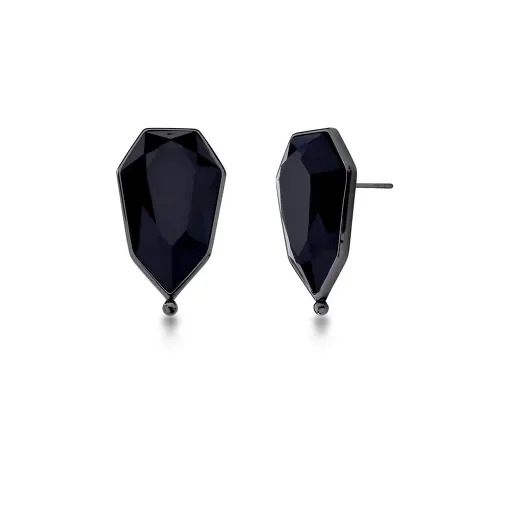 BRINCO GEOMETRICO COM CRISTAL BANHADO A RÓDIO NEGRO