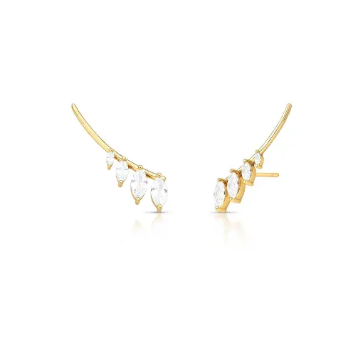 BRINCO EAR  CUFF COM CRISTAIS NAVETES
