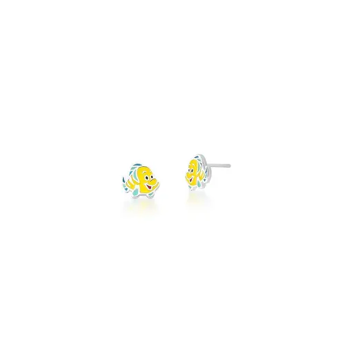 BRINCO KIDS DE PEIXE ESMALTADO AMARELO PRATA LISA