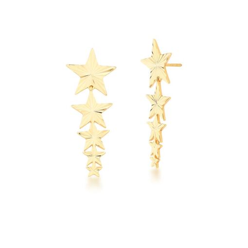 BRINCO COM ESTRELAS PÊNDULAS TEZTURIZADO LISO