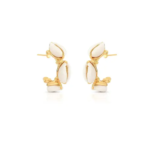 MEIA ARGOLA COM BÚZIOS INTERCALADOS