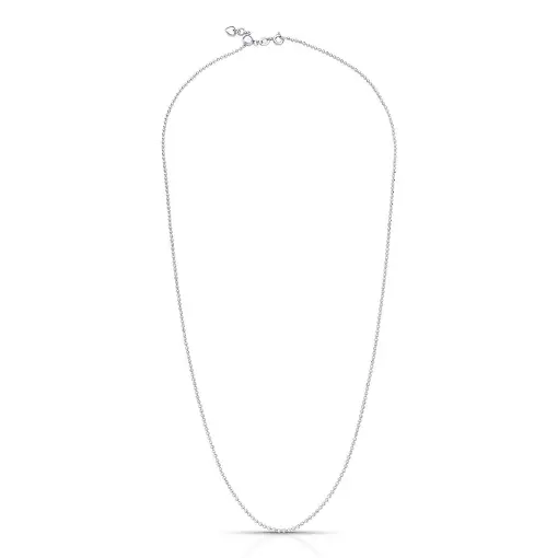 COLAR REGULÁVEL EM MALHA COM BOLINHAS LISAS PRATA RODINADA