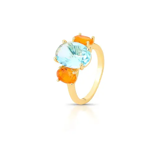 ANEL COM CRISTAIS OVAIS