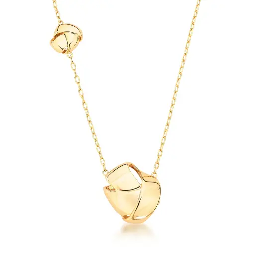 COLAR COM PINGENTE CURVO TRANÇADO LISO