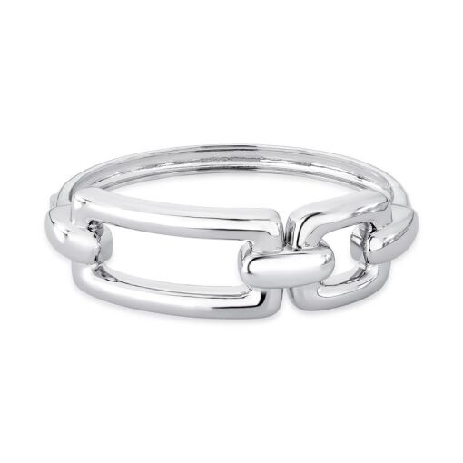 BRACELETE COM ELOS RETANGULAR E QUADRADO LISO