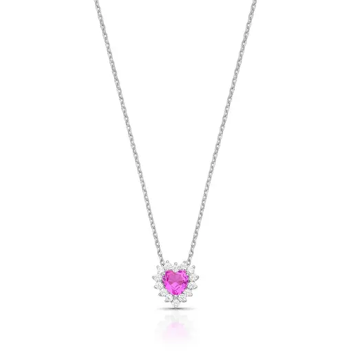 COLAR COM PINGENTE DE CORAÇÃO EM CRISTAIS