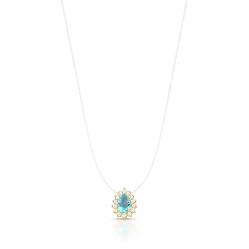 CHOKER COM PINGENTE DE GOTA EM FIO DE NYLON