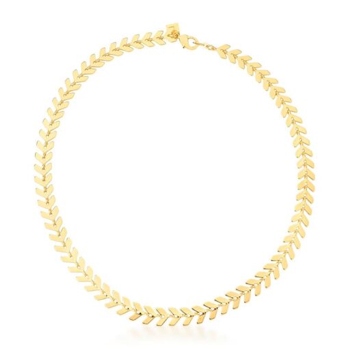 CHOKER COM ESCAMAS DE PEIXE LISAS BANHADA A OURO