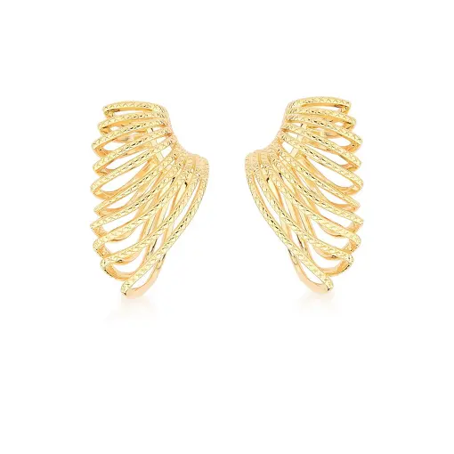 PIERCING DE ORELHA COM DEZ FILEIRAS CURVAS TEXTURIZADO