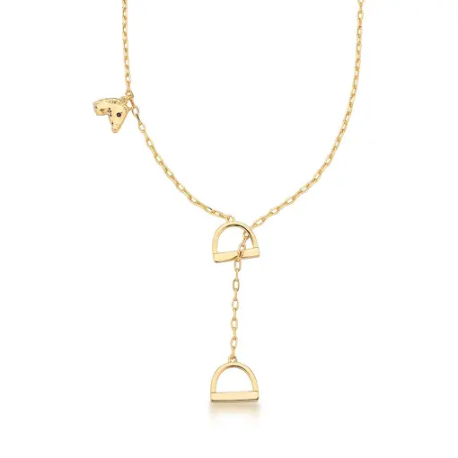 COLAR GRAVATA REGULÁVEL DE ESTRIBO BANHADO A OURO