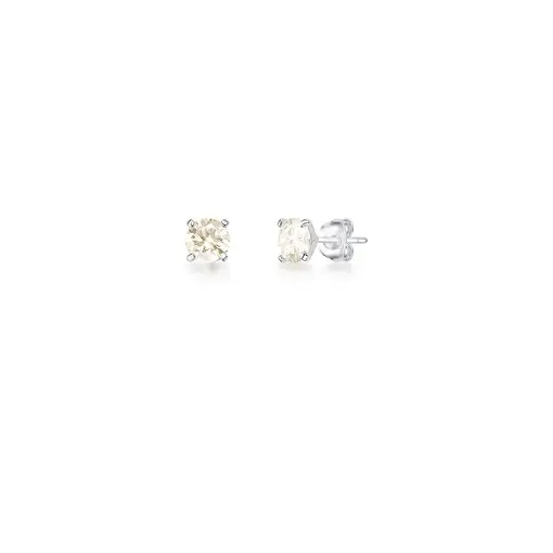 BRINCO PEDRA MOISSANITE 6.5MM PRATA RODINADA