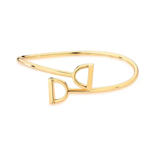 BRACELETE DE ESTRIBO VAZADO BANHADO A OURO