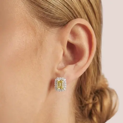 BRINCO RETANGULAR COM CRISTAL E ZIRCÔNIAS