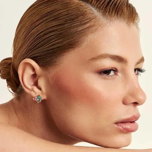 BRINCO DE GOTA COM CRISTAIS E ZIRCÔNIAS