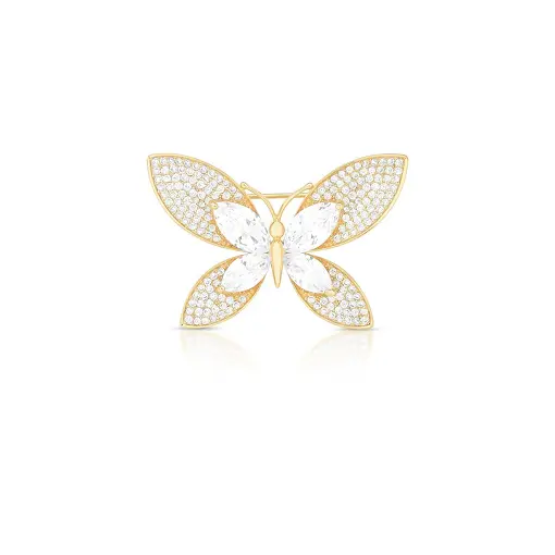 BROCHE DE BORBOLETA COM CRISTAIS E ZIRCÔNIAS