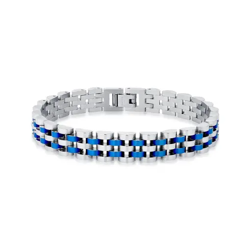 PULSEIRA CINCO VOLTAS INTERCALADA LISA EM AÇO
