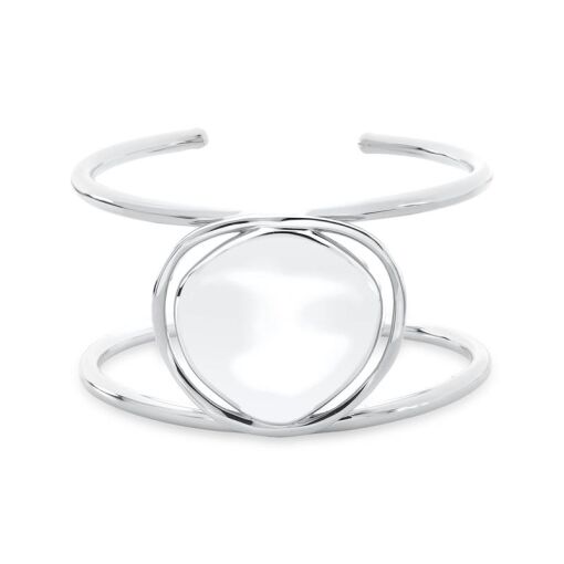 BRACELETE DUAS VOLTAS CURVO VAZADO E LISO