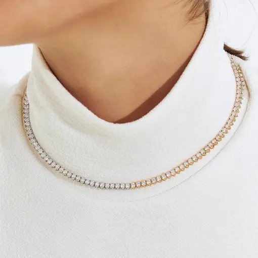 COLAR RIVIERA COM CRISTAIS REDONDOS