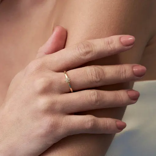 ANEL CHUVEIRINHO COM FLOR EM ZIRCÔNIAS