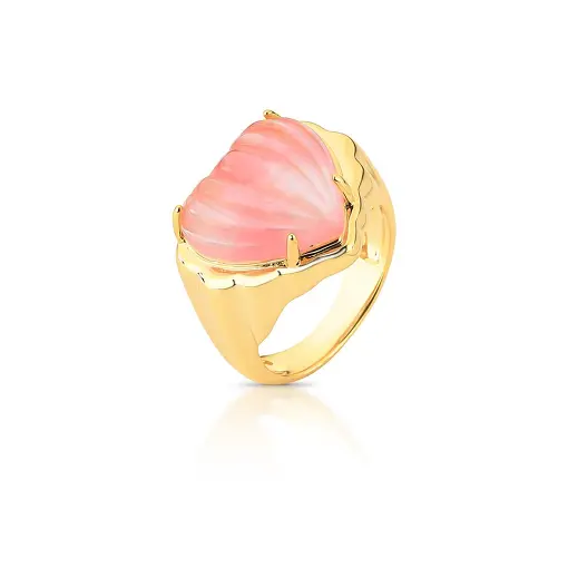 ANEL DE CORAÇÃO TEXTURIZADO EM CRISTAL