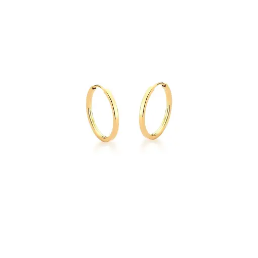 ARGOLA LISA COM ARO QUADRADO BANHADA A OURO