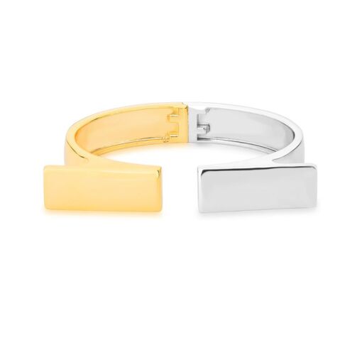 BRACELETE RETANGULAR COM ABERTURA DOIS TONS