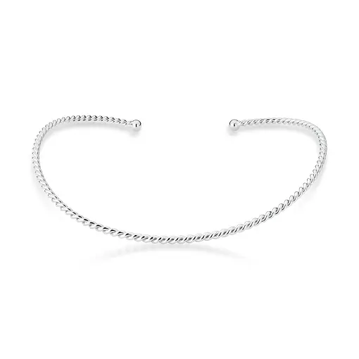 GARGANTILHA COM ARO ABERTO TRANÇADA E LISA