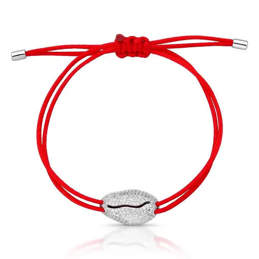 PULSEIRA REGULÁVEL COM CONCHA EM ZIRCÔNIAS PRATA RODINADA