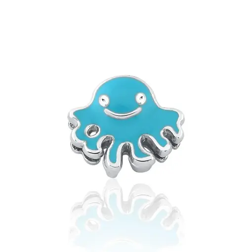 PINGENTE ESTEIRA KIDS DE POLVO ESMALTADO AZUL FOLHEADO A RÓDIO