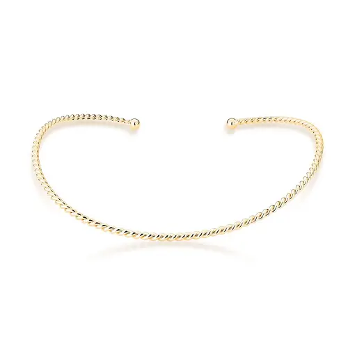 GARGANTILHA COM ARO ABERTO TRANÇADA E LISA