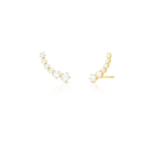 BRINCO EAR CUFF COM CRISTAIS REDONDOS DECRESCENTES