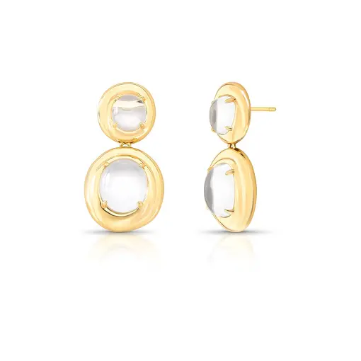 BRINCO PÊNDULO COM CRISTAIS OVAIS