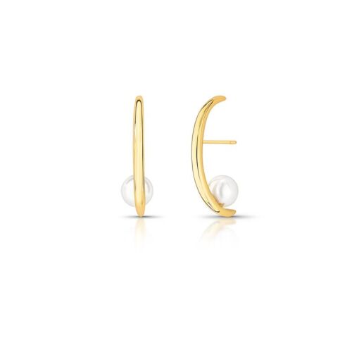 BRINCO EAR HOOK CURVO COM PÉROLA SHELL