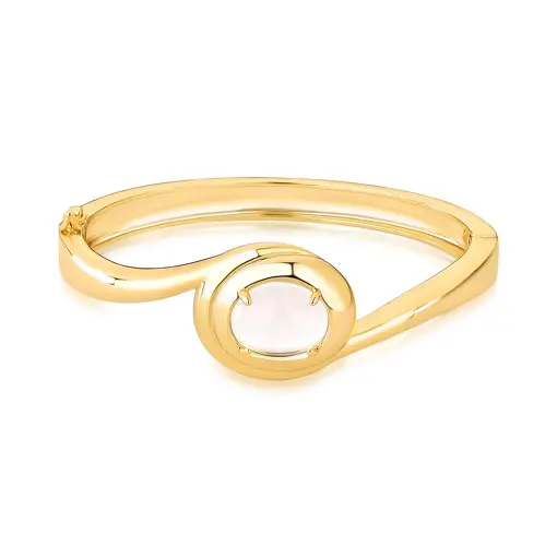 BRACELETE CURVO COM CRISTAL OVAL