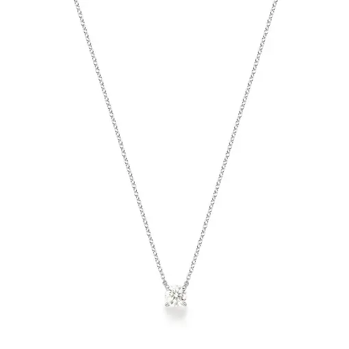 COLAR COM PEDRA MOISSANITE 5MM PRATA RODINADA