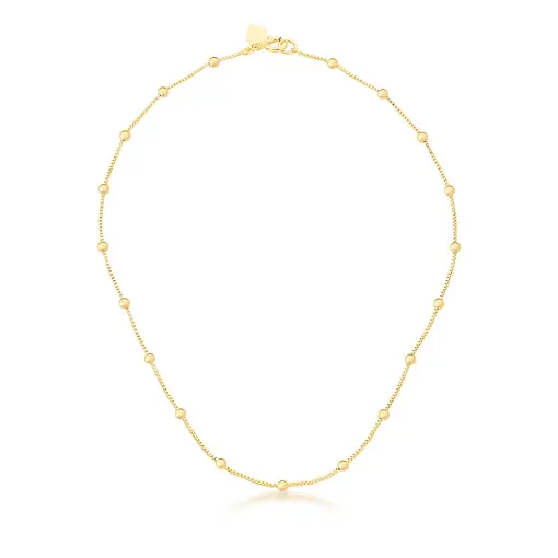 COLAR KIDS COM ESFERAS LISAS BANHADO A OURO